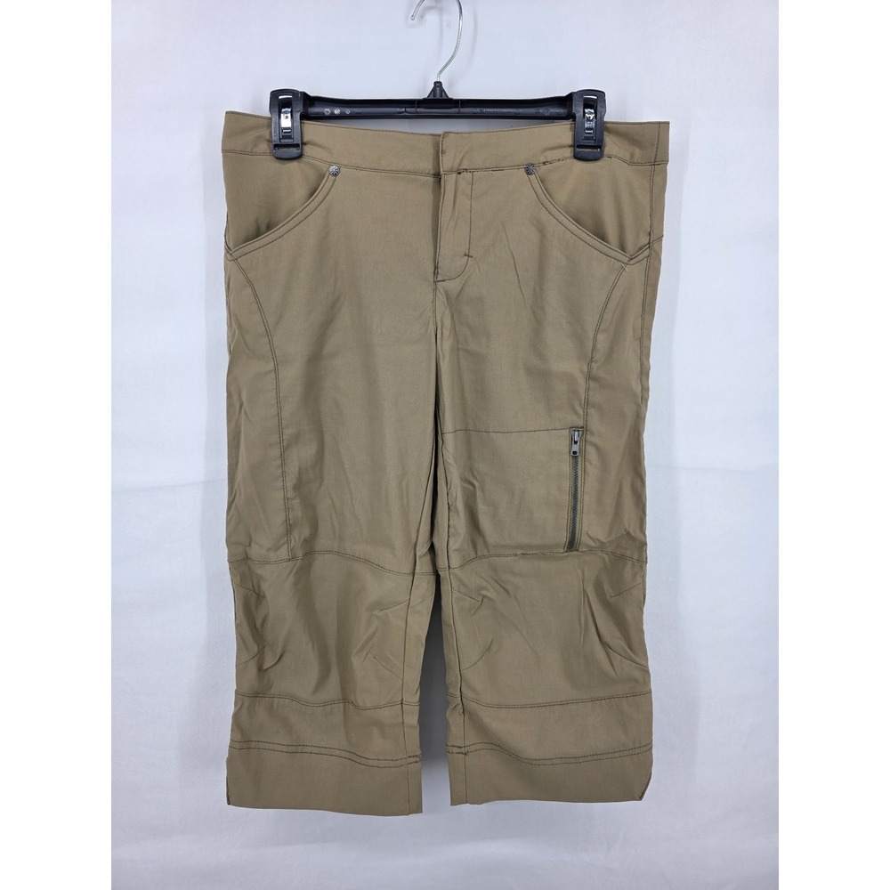 Athleta Trekkie Capri Pants Khaki Tan Hiking Outdoor Size 10 819692